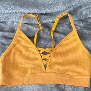 PINK Victoria's Secret Yellow Ribbed Bra